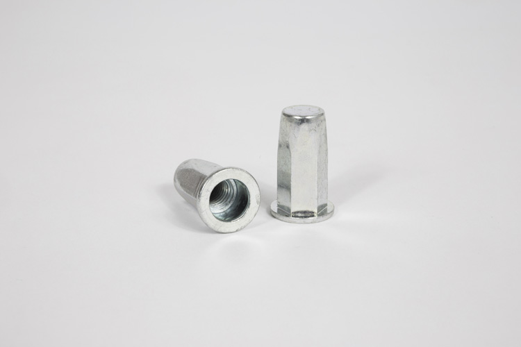 Galvanized steel hexagonal blind threaded inserts with cylindrical head
